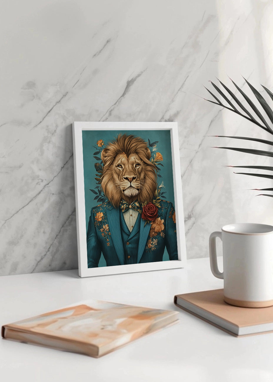 Cuadro León vestido como persona con traje
