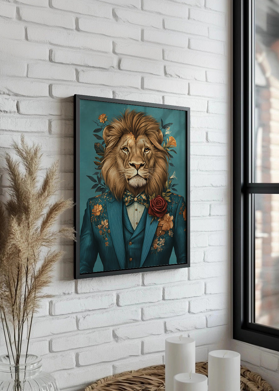 Cuadro León vestido como persona con traje