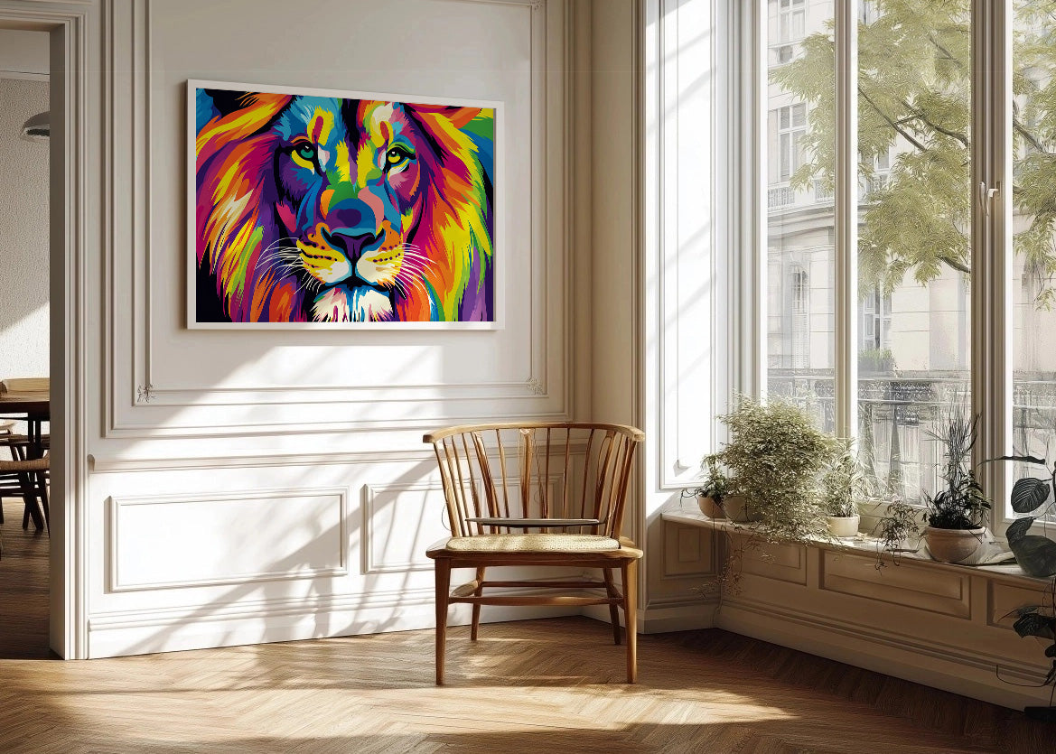 Cuadro ​Leon de colores