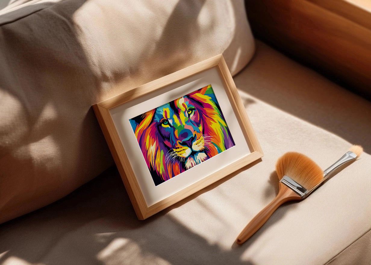 Cuadro ​Leon de colores