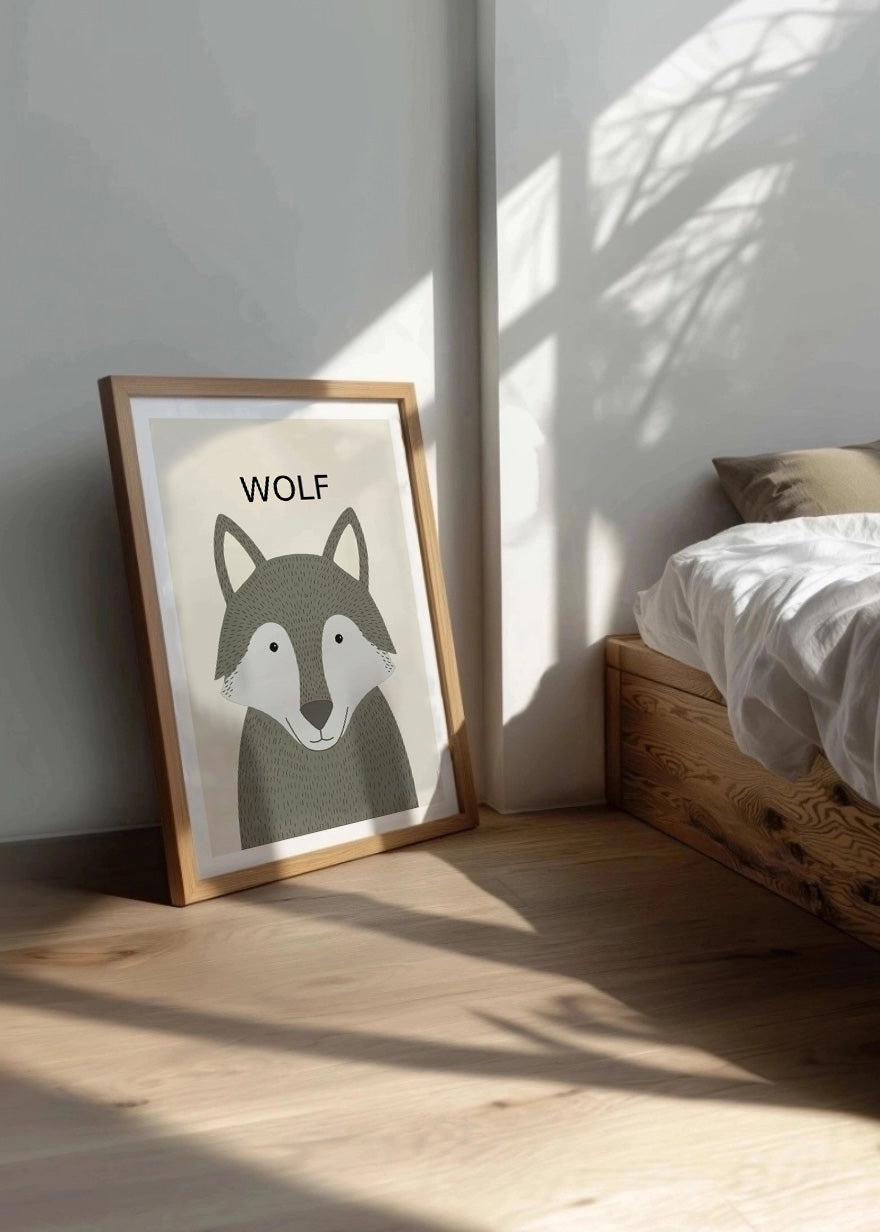 Cuadro Lobo - Estilo infantil