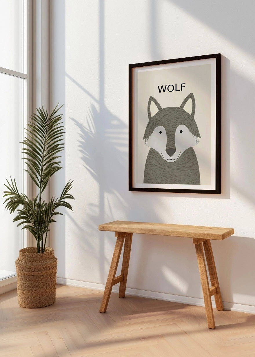 Cuadro Lobo - Estilo infantil