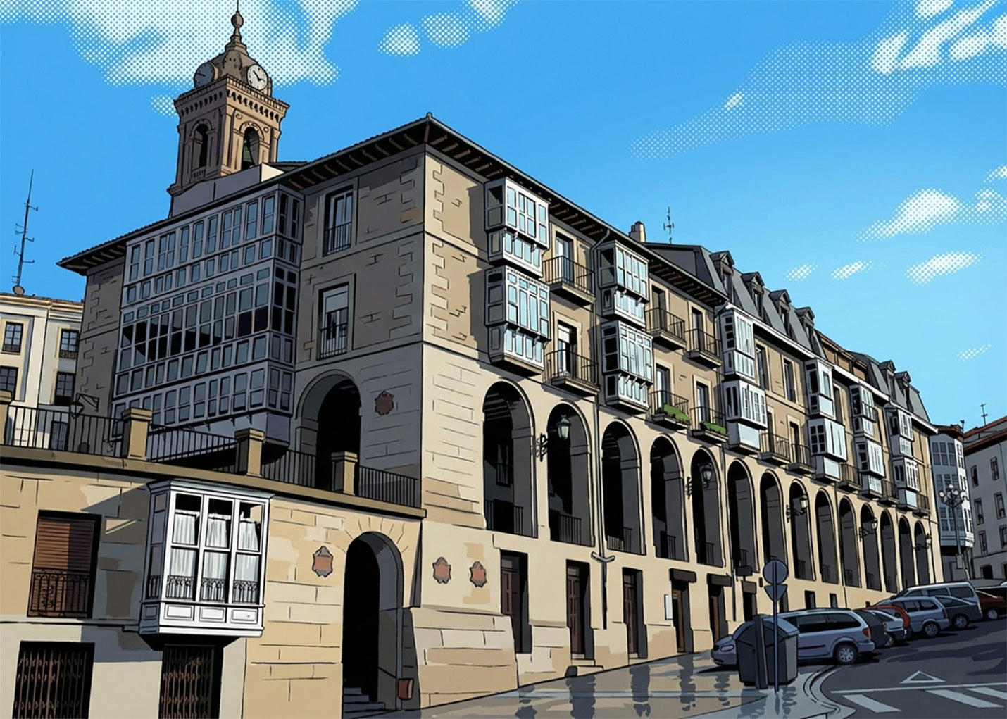 Cuadro Los Arquillos de Vitoria - Cómic