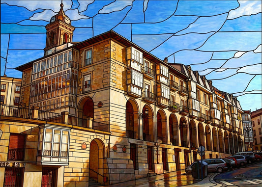 Cuadro Los Arquillos de Vitoria - Vidriera