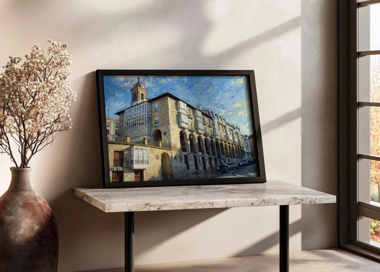 Cuadro Los Arquillos de Vitoria estillo Van Gogh