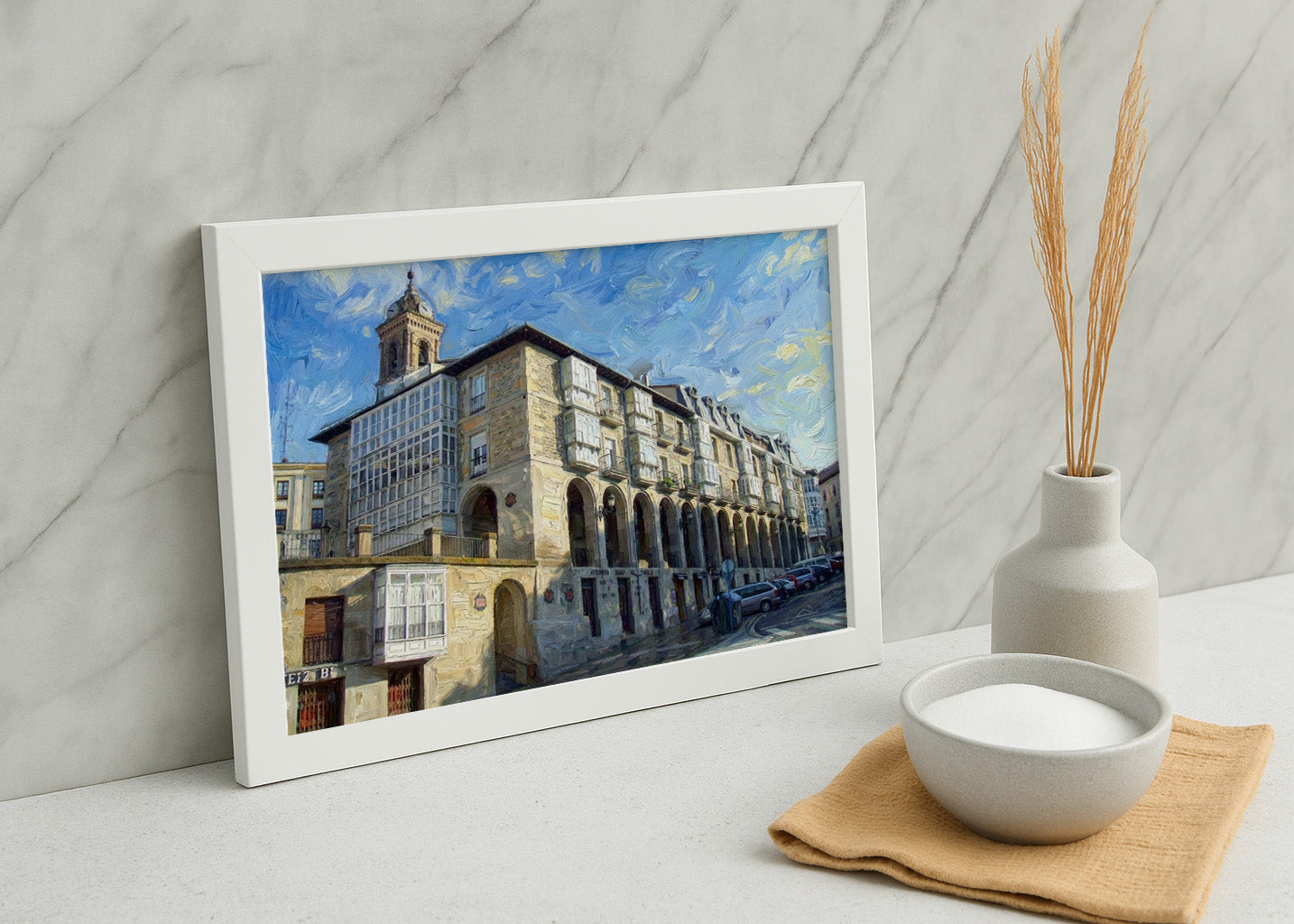 Cuadro Los Arquillos de Vitoria estillo Van Gogh