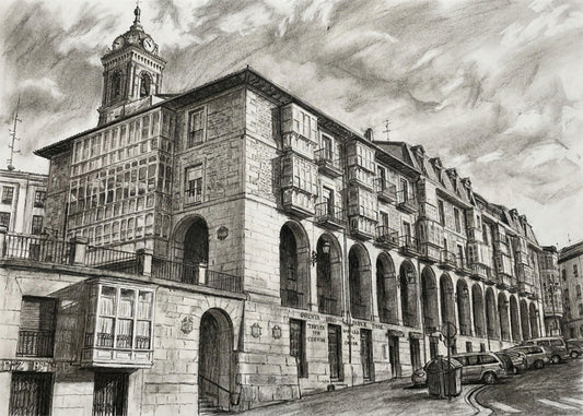 Cuadro Los Arquillos de Vitoria estilo lápiz