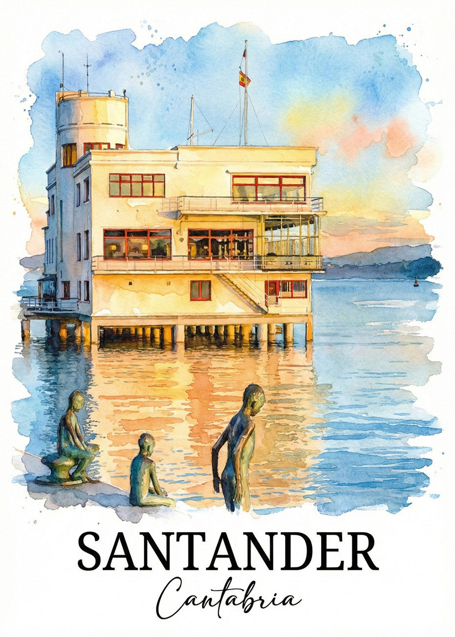 Cuadro Los Raqueros de Santander - Postal