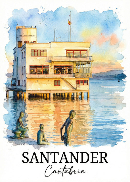 Cuadro Los Raqueros de Santander - Postal