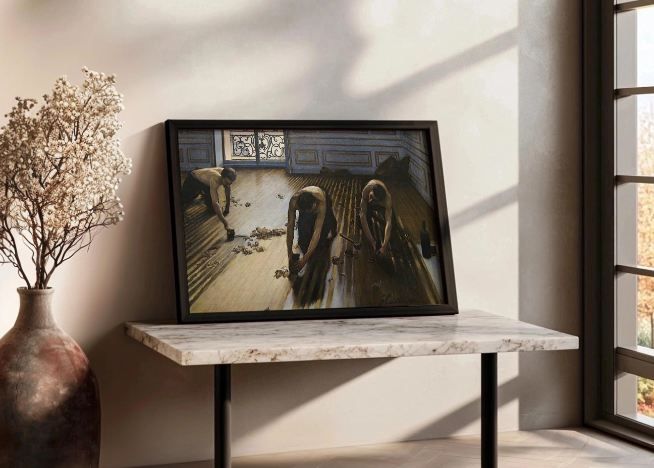 Cuadro ​Los raspadores de piso 1875 (Caillebotte)