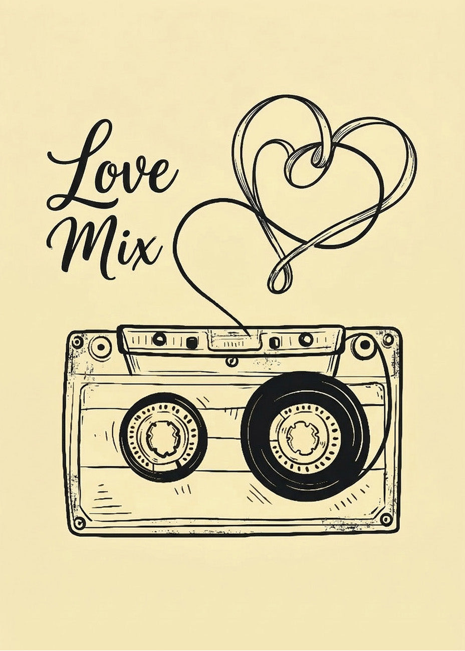 Cuadro Love mix cassette