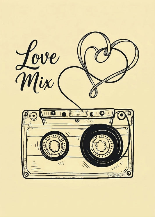 Cuadro Love mix cassette