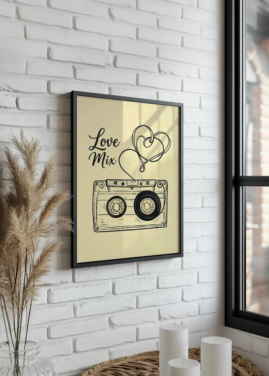 Cuadro Love mix cassette