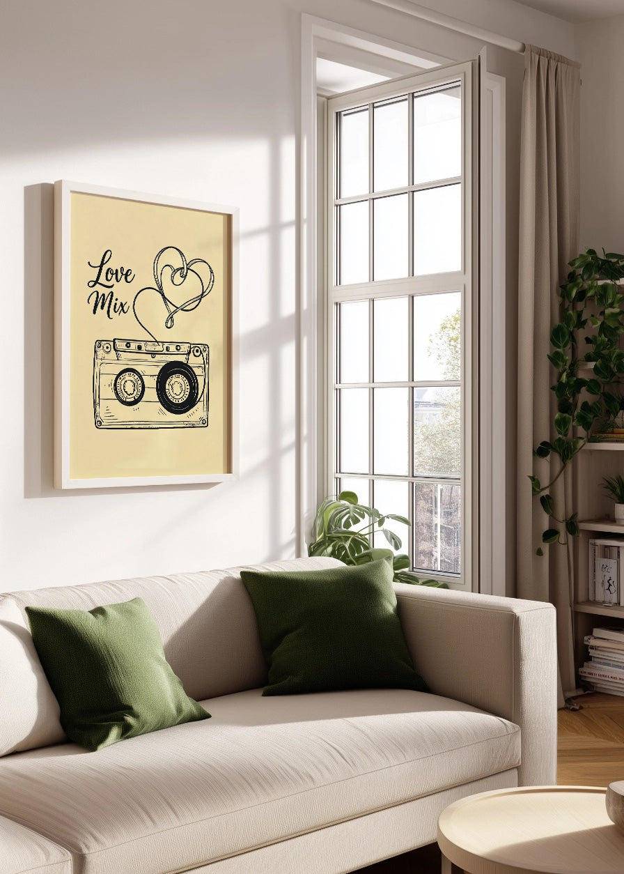 Cuadro Love mix cassette