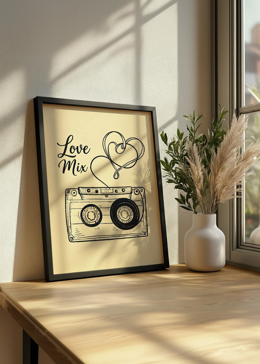 Cuadro Love mix cassette