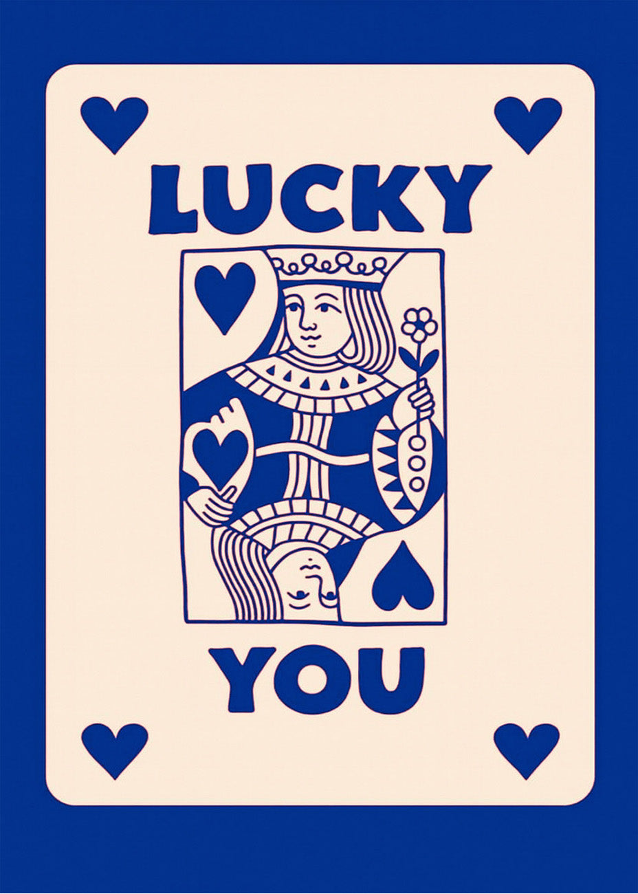 Cuadro Lucky you - Poker Azul