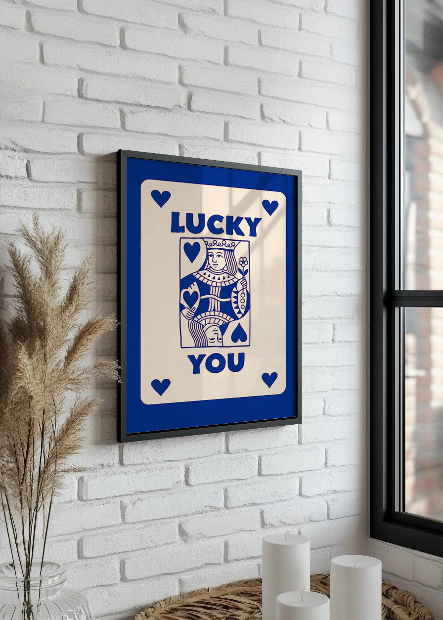 Cuadro Lucky you - Poker Azul
