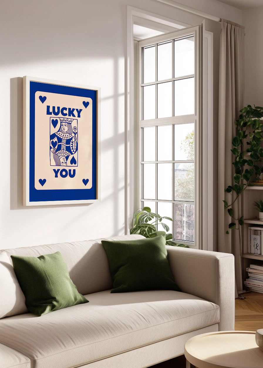 Cuadro Lucky you - Poker Azul