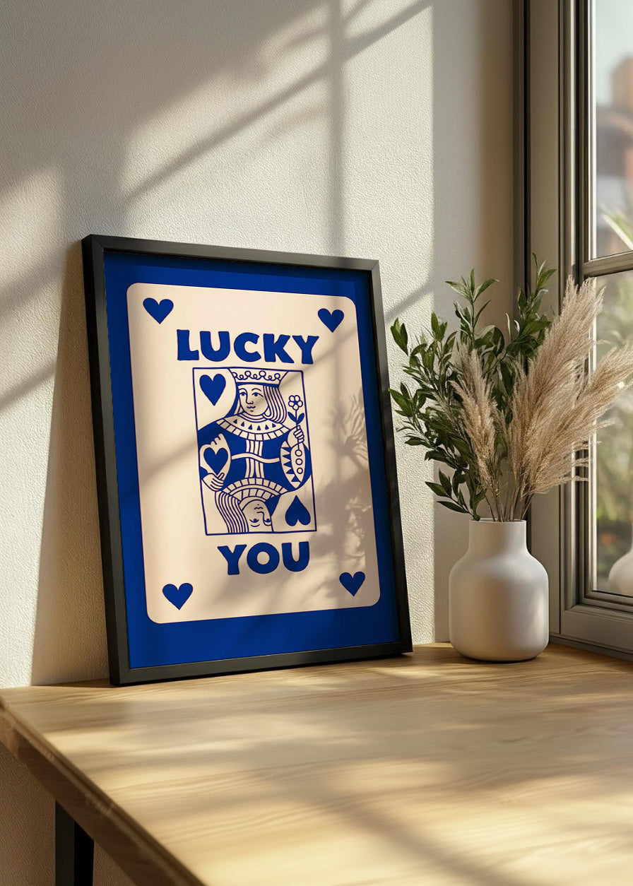 Cuadro Lucky you - Poker Azul