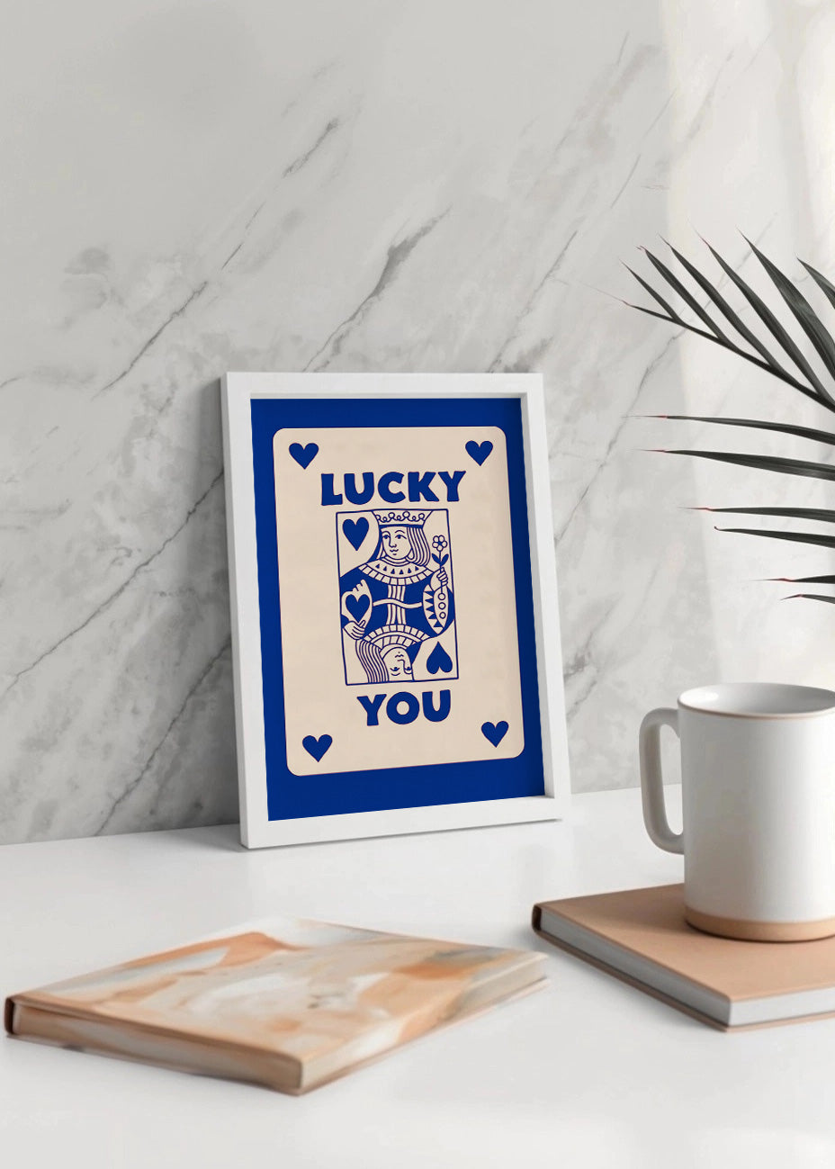 Cuadro Lucky you - Poker Azul