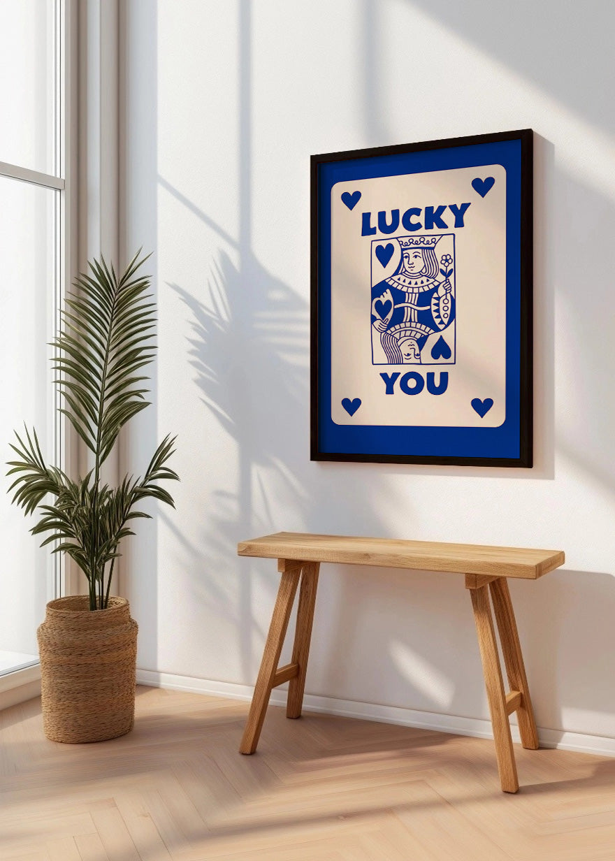 Cuadro Lucky you - Poker Azul