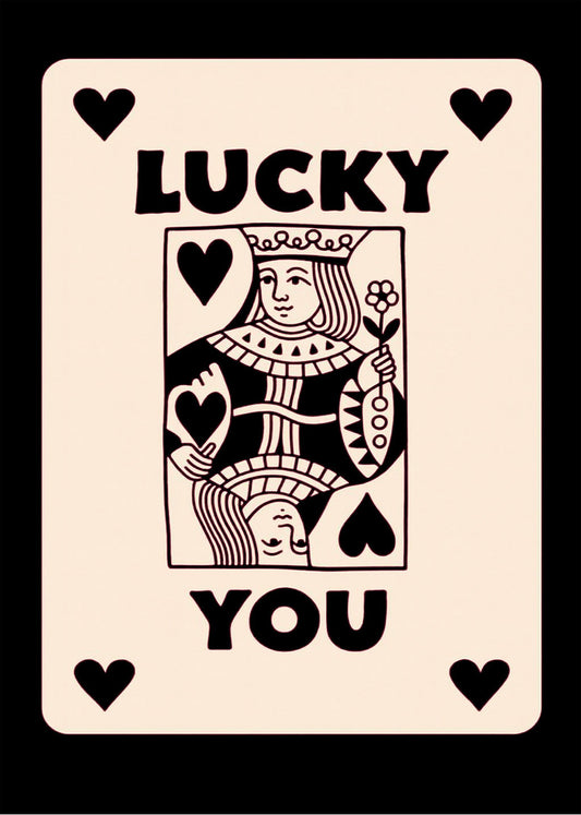 Cuadro Lucky you - Poker Negro