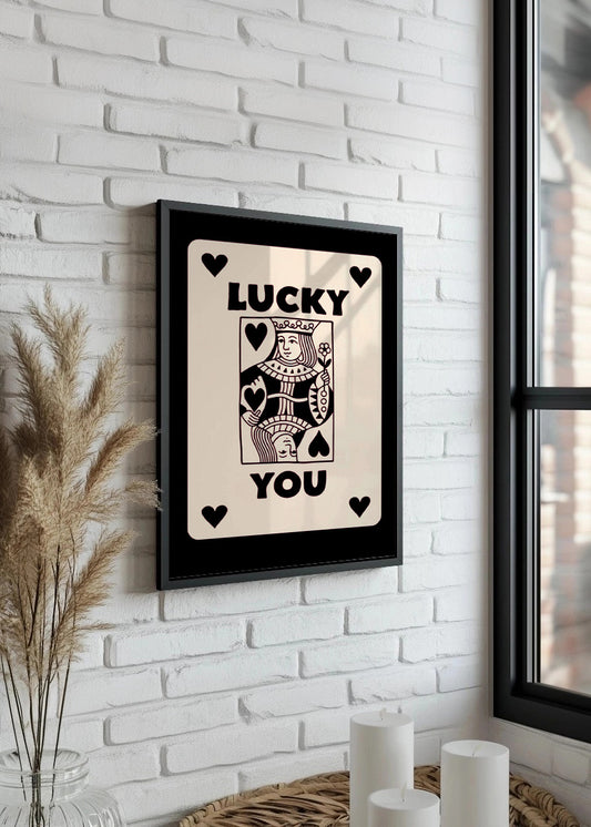 Cuadro Lucky you - Poker Negro