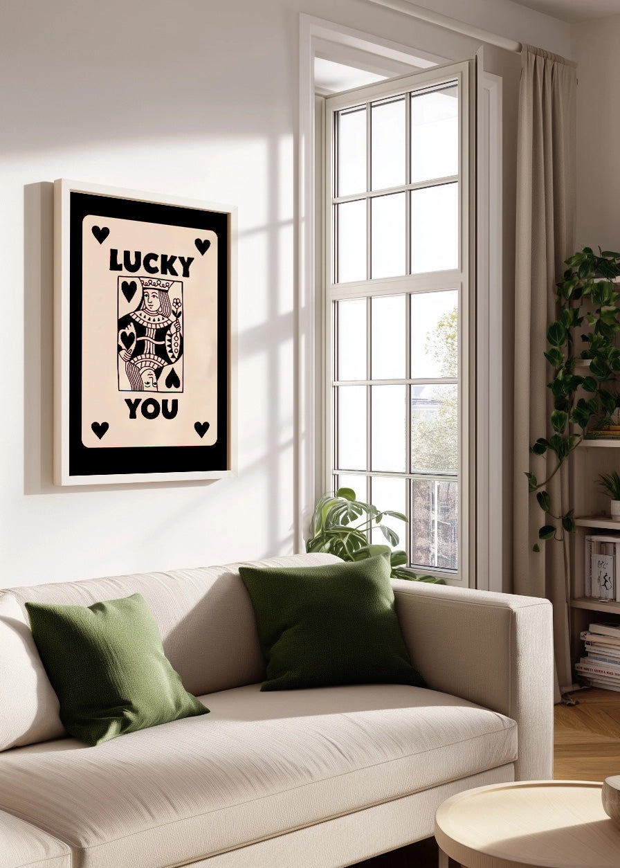 Cuadro Lucky you - Poker Negro