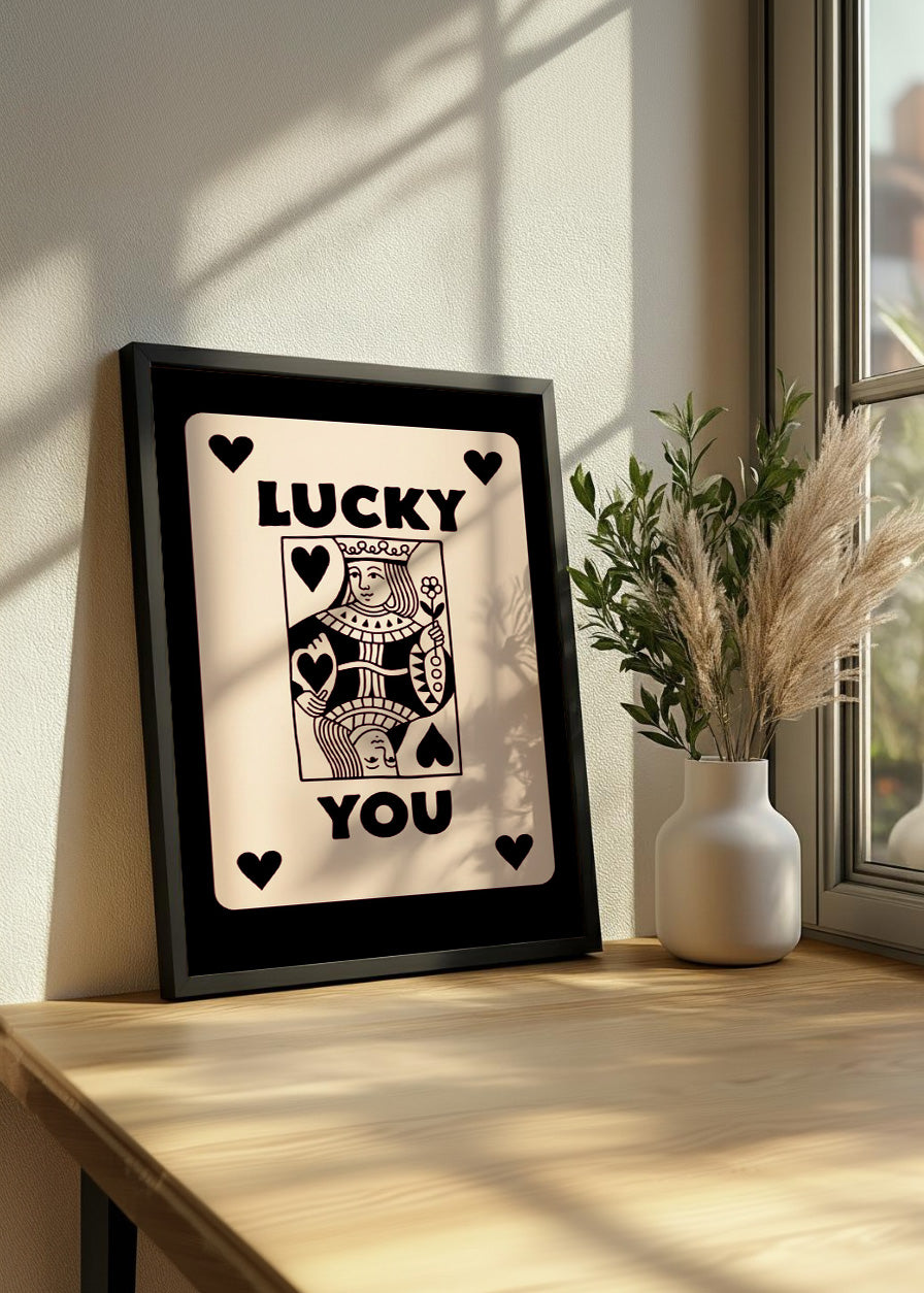 Cuadro Lucky you - Poker Negro