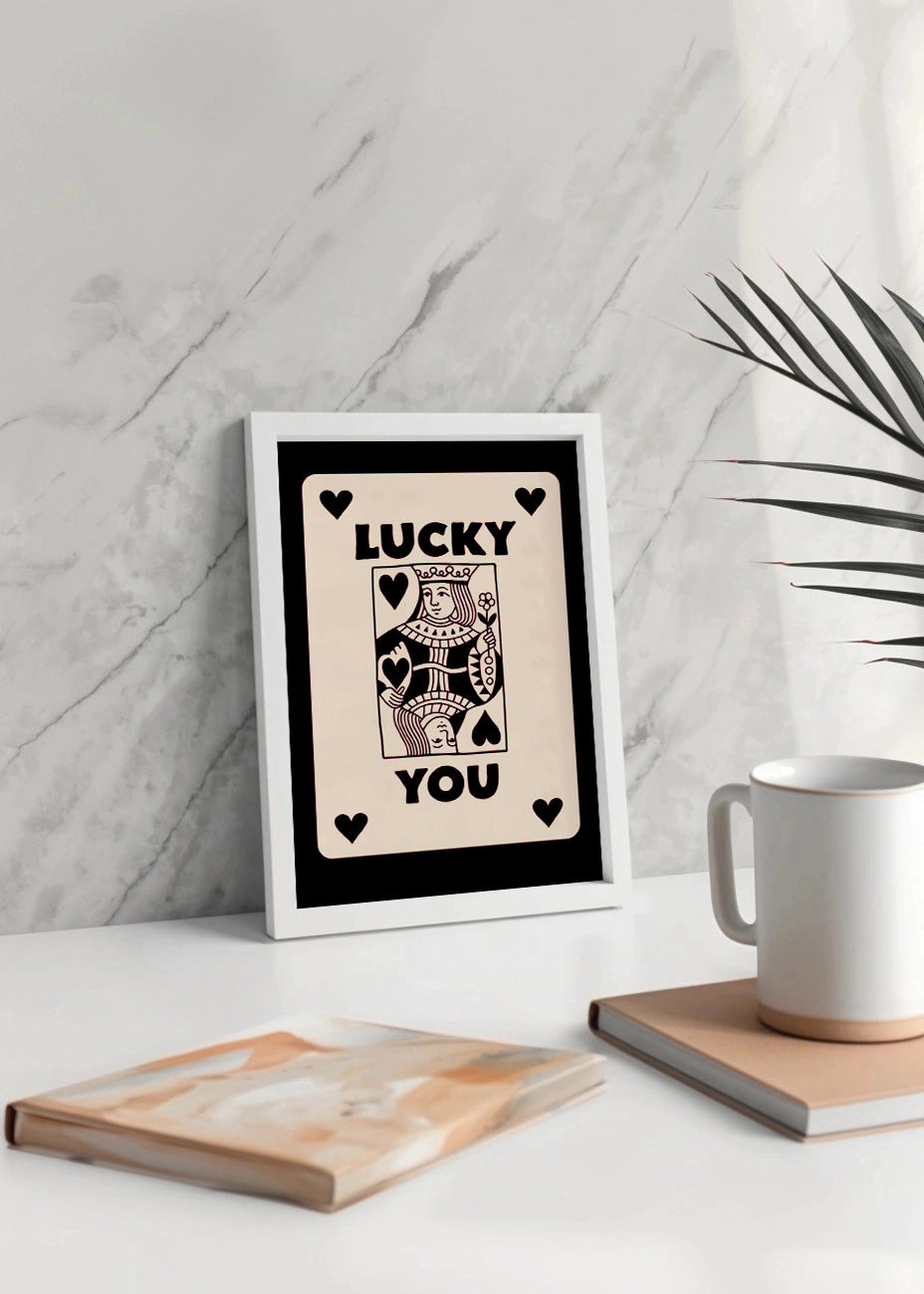 Cuadro Lucky you - Poker Negro
