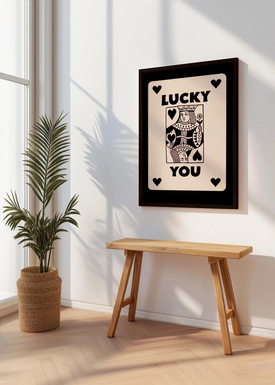 Cuadro Lucky you - Poker Negro