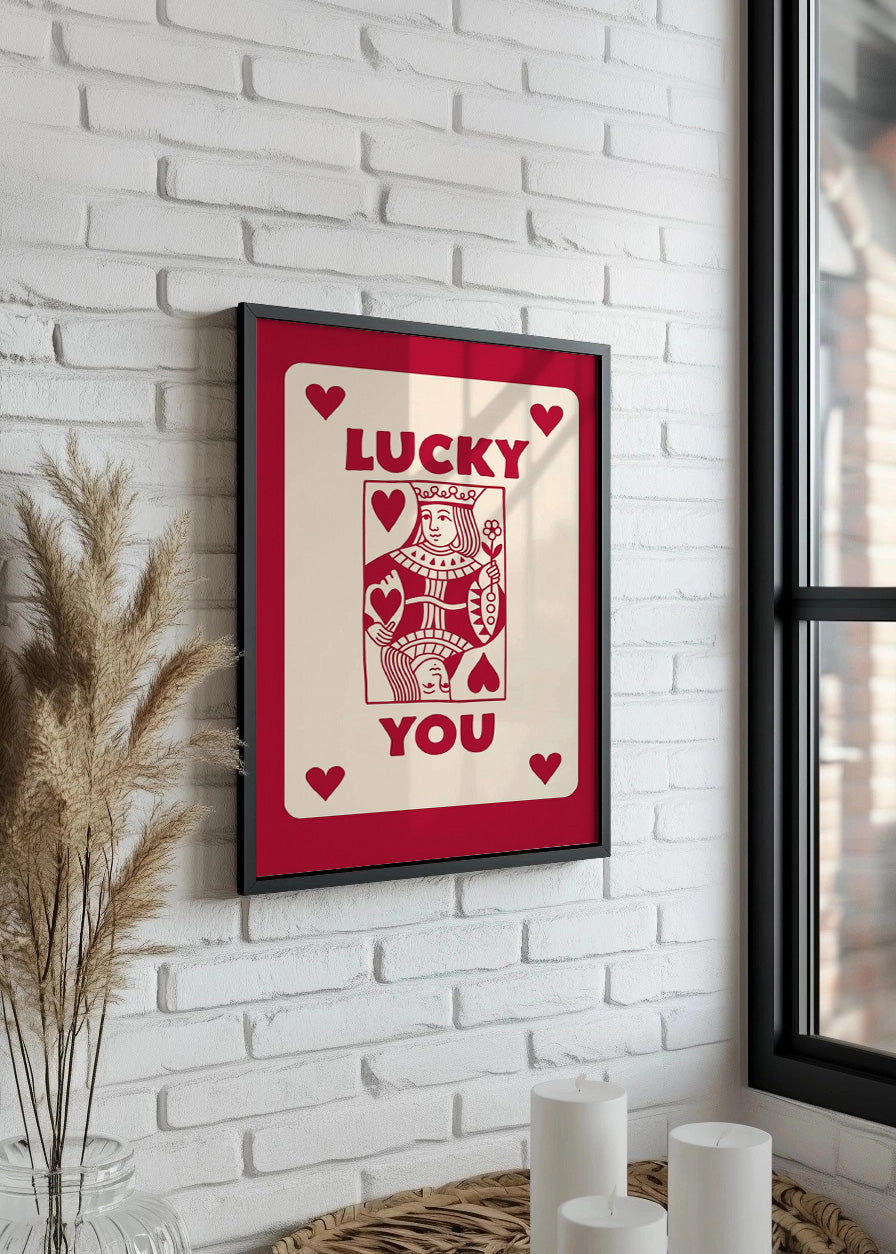 Cuadro Lucky you - Poker Rojo