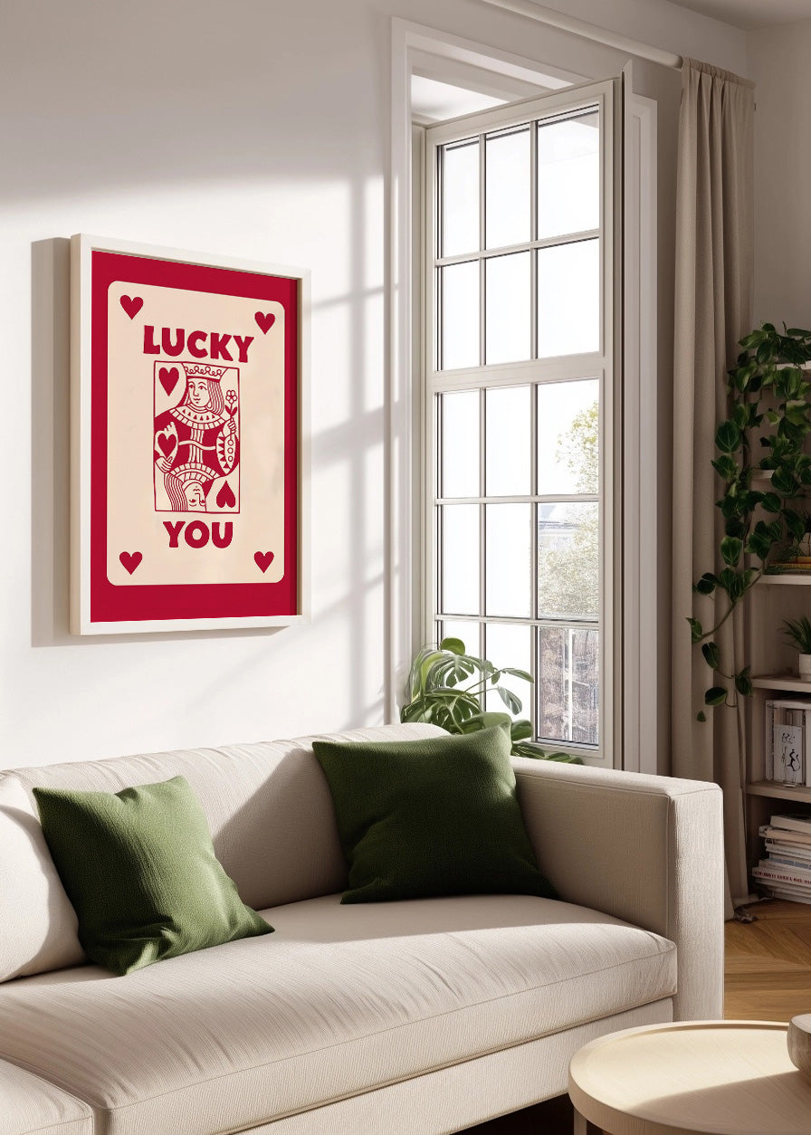 Cuadro Lucky you - Poker Rojo