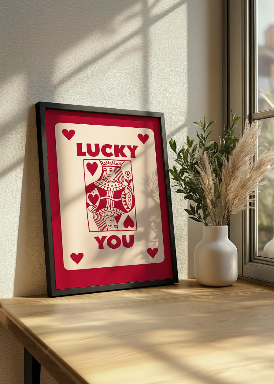 Cuadro Lucky you - Poker Rojo