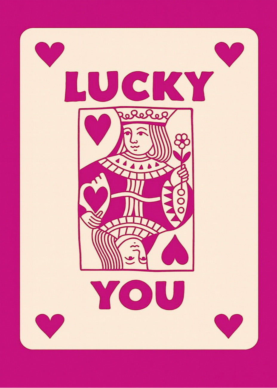 Cuadro Lucky you - Poker Rosa