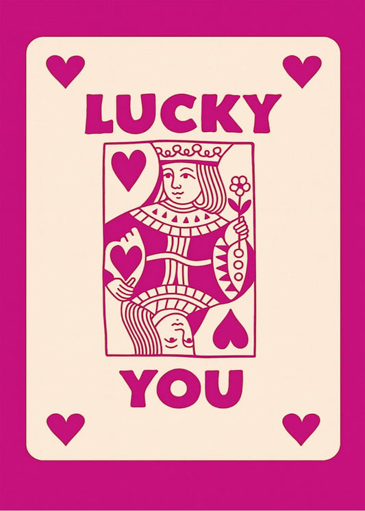 Cuadro Lucky you - Poker Rosa