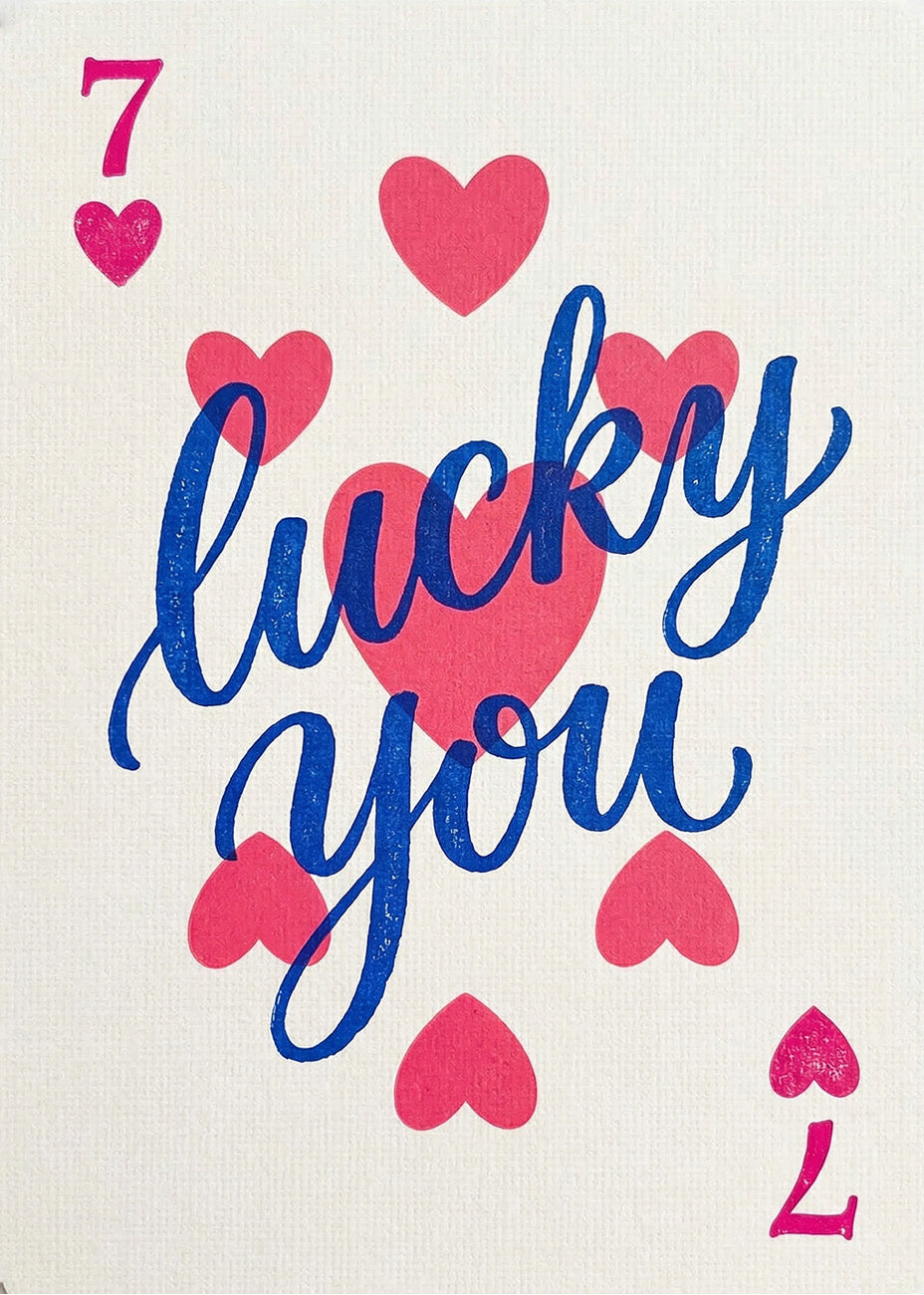 Cuadro Lucky you 7 de corazones