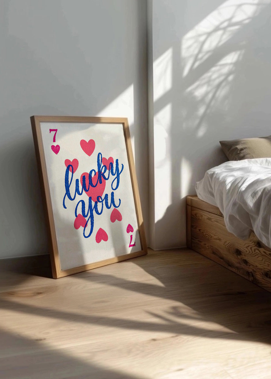 Cuadro Lucky you 7 de corazones