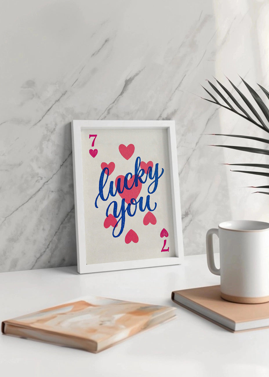 Cuadro Lucky you 7 de corazones