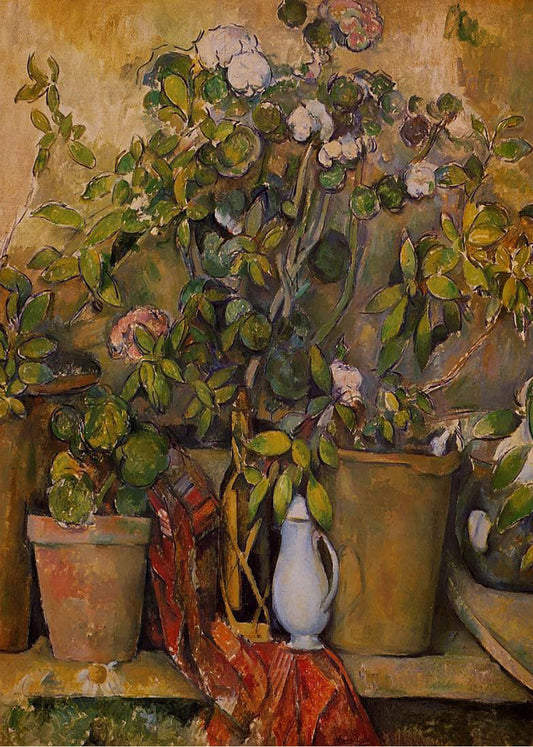 Cuadro ​Macetas y flores de terracota (Cezanne)