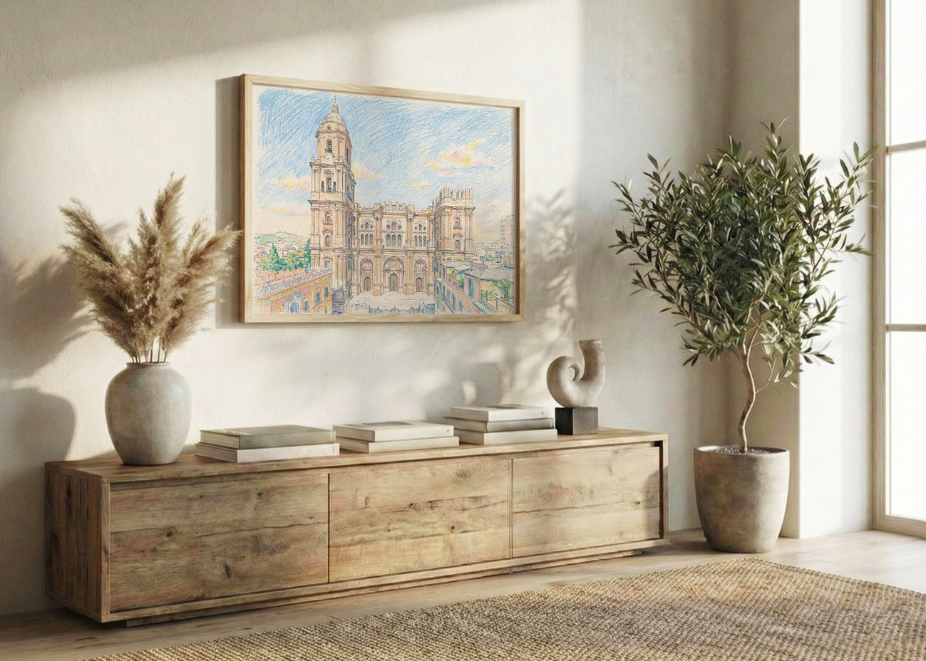 Cuadro Málaga - Catedral efecto dibujo