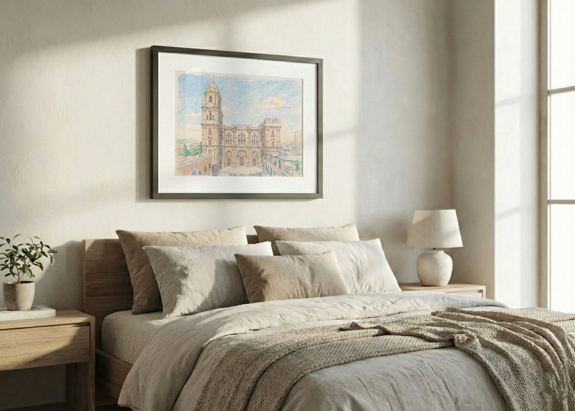 Cuadro Málaga - Catedral efecto dibujo