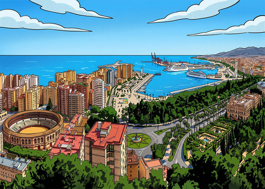 Cuadro Málaga en Andalucía - Cómic