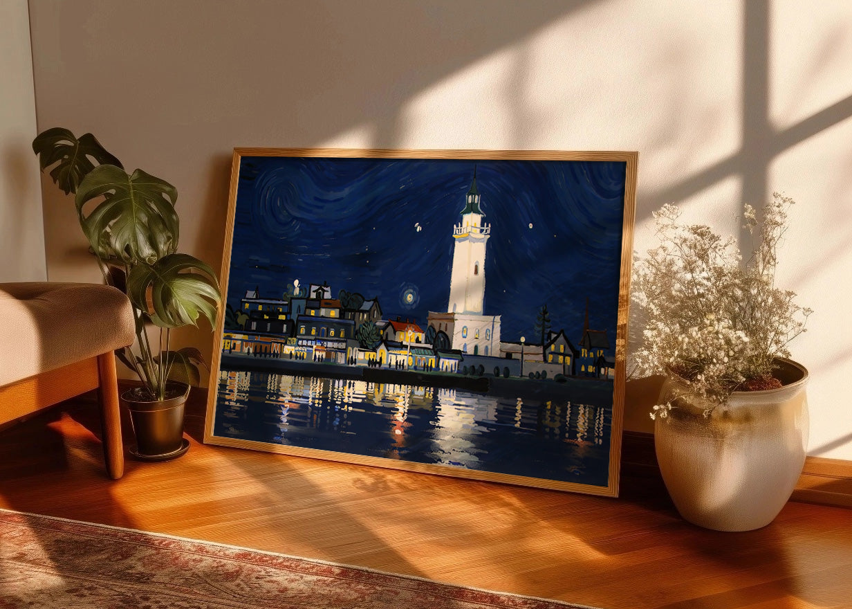 Cuadro Málaga estilo Van Gogh