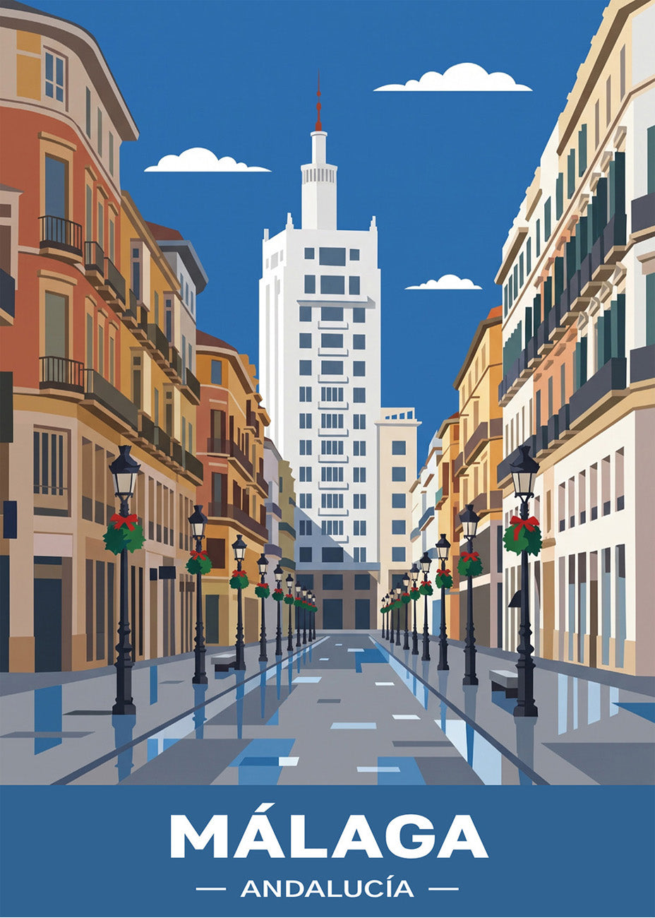 Cuadro Málaga y Calle Larios - Flat