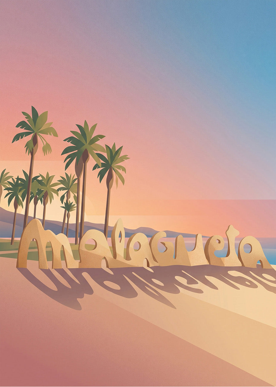 Cuadro Malagueta letras - Pastel