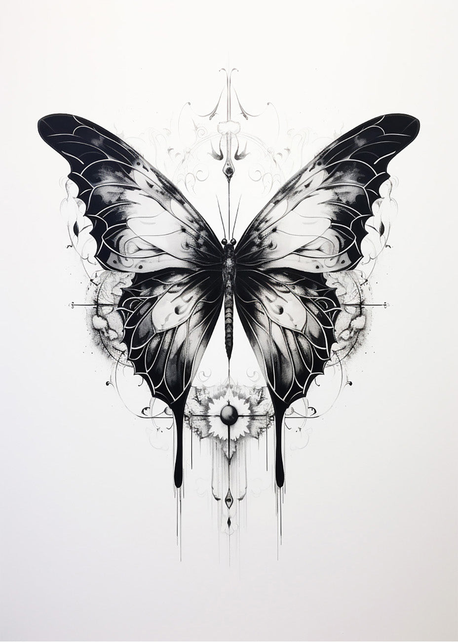 Cuadro ​Mariposa black & white