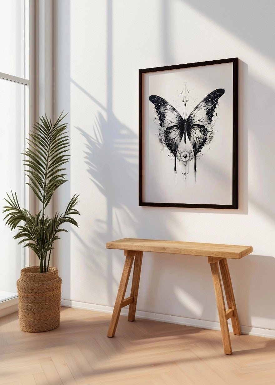 Cuadro ​Mariposa black & white