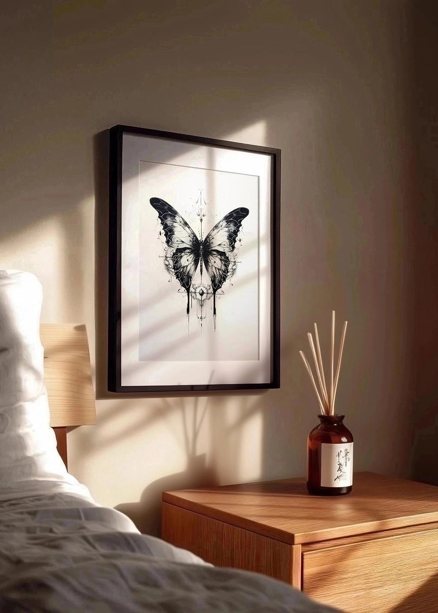Cuadro ​Mariposa black & white