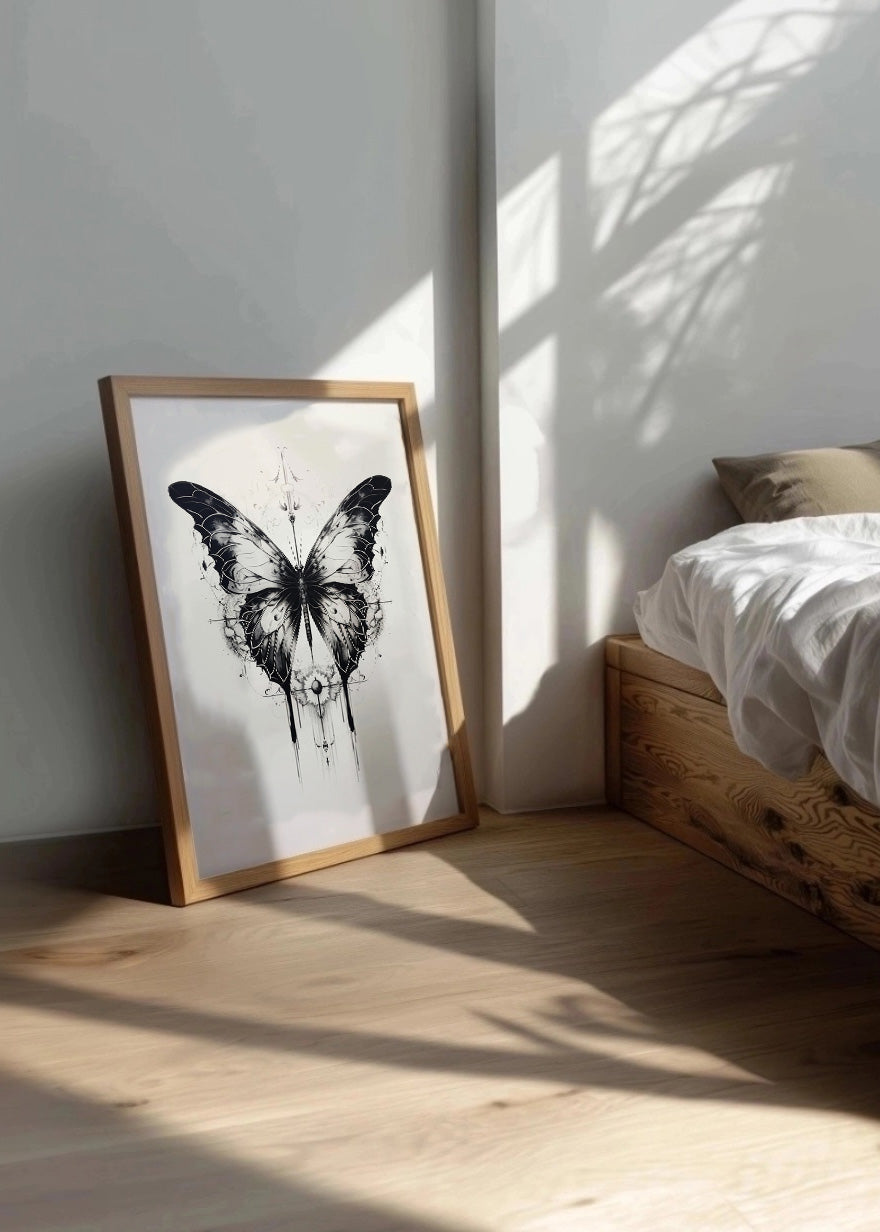 Cuadro ​Mariposa black & white